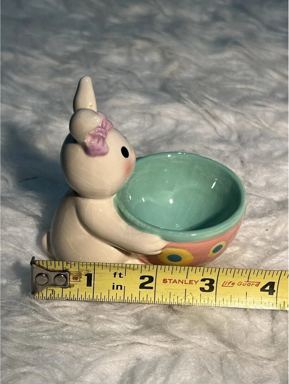 Ceramic Colorful Bunny Egg Cup Holder